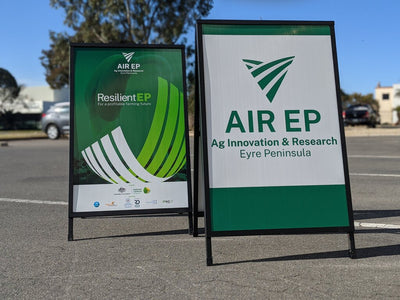 Corflute A-frame colapsible sign with removable promotional prints