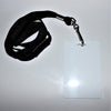 ID card, punched hole attachment and black lanyard with swivel clip