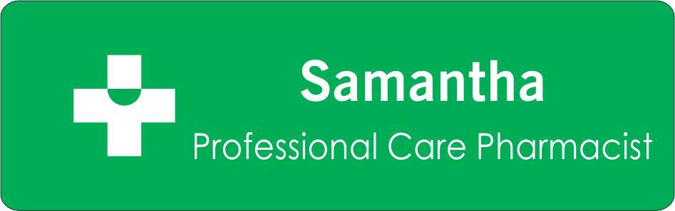 PCP Name badge 80x25mm for Professional Care Pharmacists only