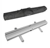 Base of the folded pull-up banner with flip out feet and carry bag