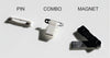 Choose your oval name badge attachemnt style, simple pin, combo pin and clip or magnetic badges