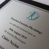UV printed plastic plaque with brushed aluminium finish and full colour logo mounted on a black frame